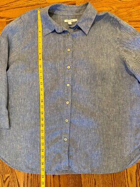Chico's Blue Linen Button Down Blouse Size XL or Chico's 3